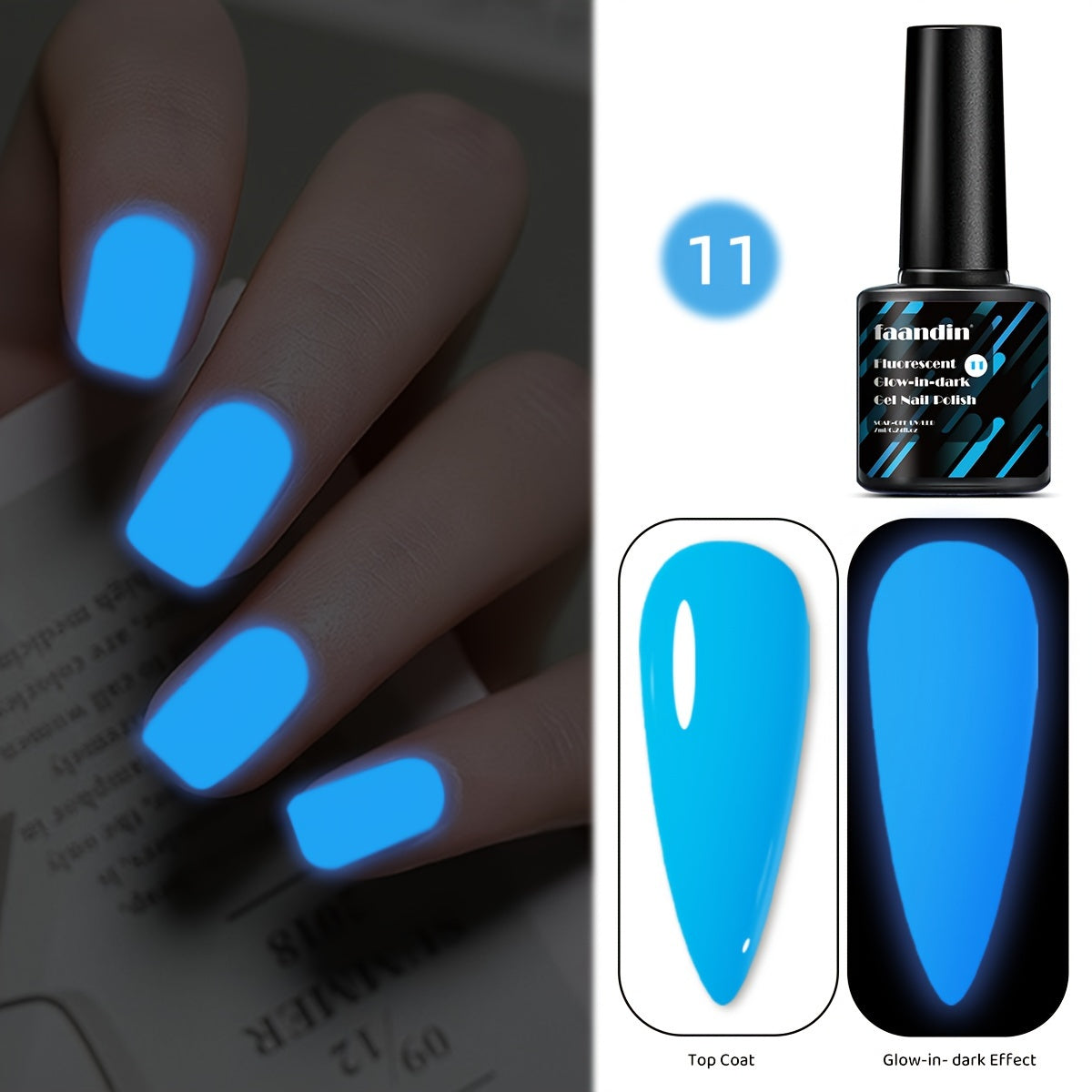Halloween, Colorful, Glow-in-the-Dark Gel Nail Polish | DIY, Fade-Resistant, Easy-to-Apply, Removable, Fluorescent, Essential for Parties, Nightclubs, Halloween, Fall