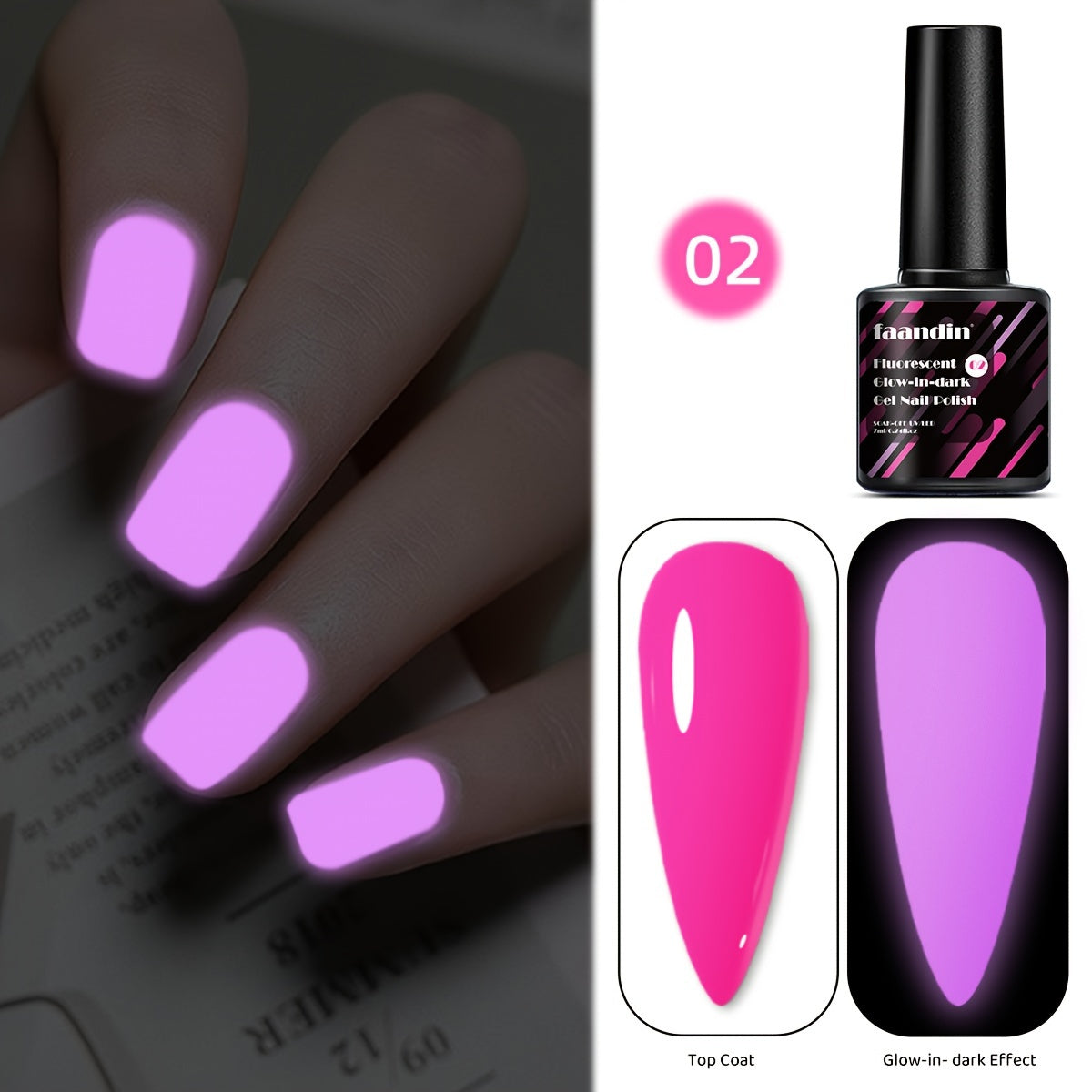 Halloween, Colorful, Glow-in-the-Dark Gel Nail Polish | DIY, Fade-Resistant, Easy-to-Apply, Removable, Fluorescent, Essential for Parties, Nightclubs, Halloween, Fall