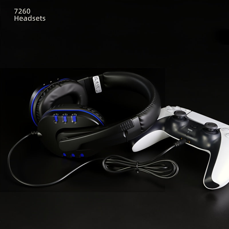 Headphones for PS4/Xbox One/PC - Wired Gaming Headset with Retractable Cable, Noise Isolation, 3.5mm Jack, Volume Control, USB-Powered, Durable Plastic Design for Immersive Audio Experience, Gaming Headphones