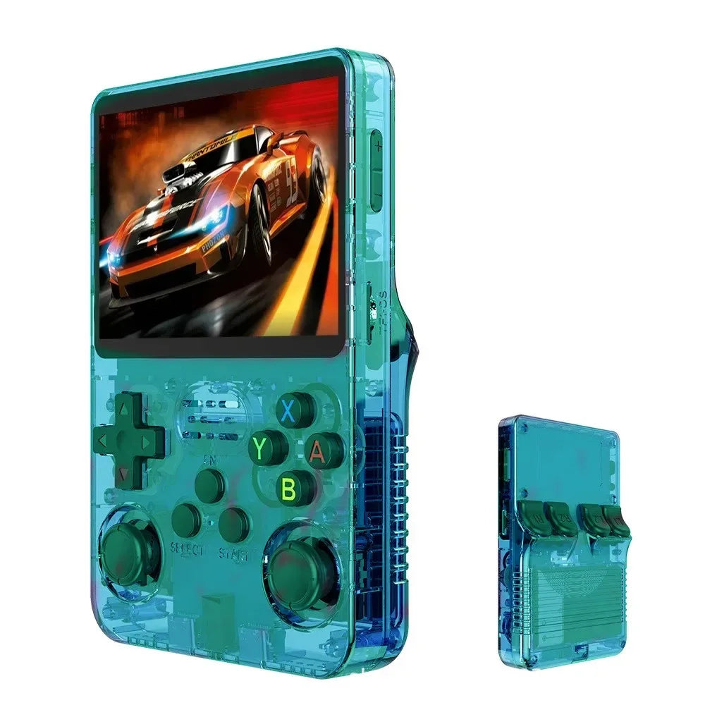 R36S Retro Video Handheld Game Console Linux System 3.5 in IPS Screen Built in 3000mAH Battery 32G+64G TF Card Preinstalled Gamess