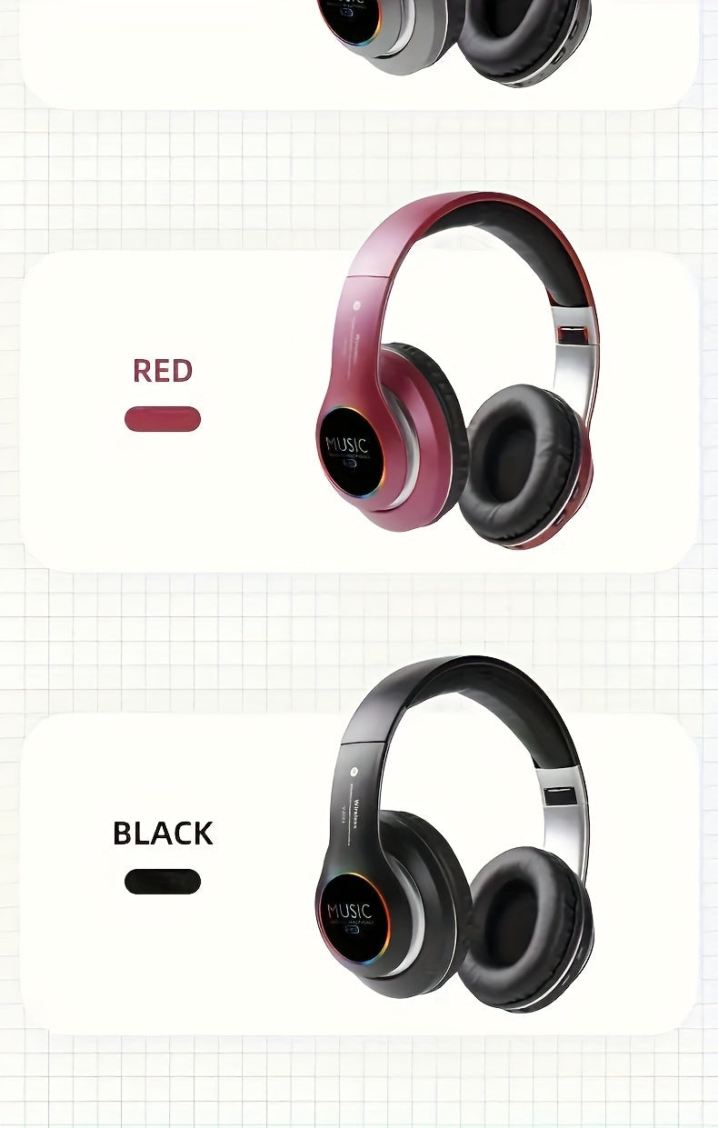 Wireless Noise Cancelling Headphones,Wireless Headphone, Foldable Bluetooth Headphones Over Ear, Wireless Headset for Gaming, Phones, Sports Training & Running