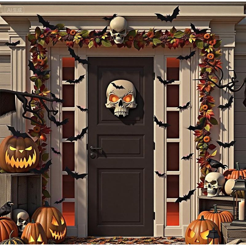 3D Bat Light Design LED Decorations 24pcs Set Spooky Ornaments for Home Party Festival Halloween Easy Install Wall Stickers Smooth Application - Decorative