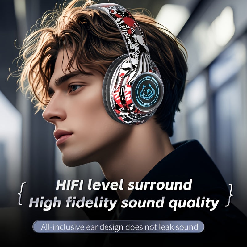 Popular wireless foldable earphones, suitable for tablets/phones/birthdays/Christmas/travel gifts. Head mounted wireless earphones and foldable earplugs