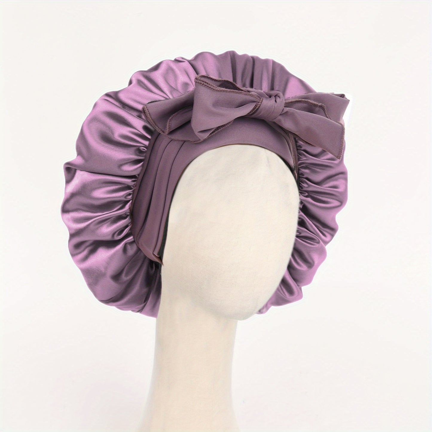 Satin Bonnet, Silk Bonnet for Sleeping, Silk Sleep Cap, Double Layer Hair Bonnet Elastic Tie Band For Women, Curly Hair, Night Cap, Heatless Styling Tool for Women Silky Haircare