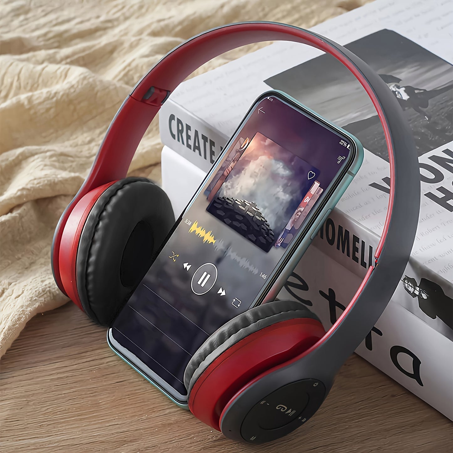 Wireless Over-Ear Headphones, 20H Playtime, Wireless 5.0, Noise Reduction, Comfortable Padded Ear Cups, Foldable Design for Travel & Home, Perfect Gift for Youngsters, Teens, Adults, Women