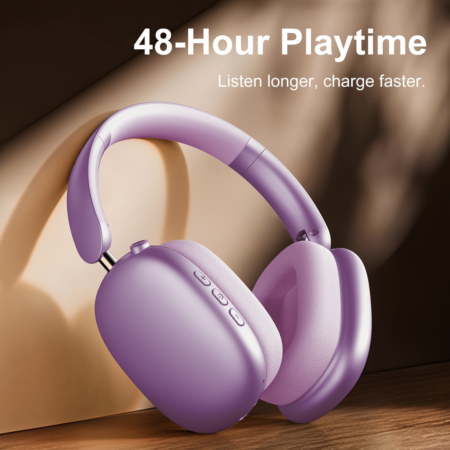 Wireless Earphones, Noise Cancelling And High Sound Quality, 800mAh Battery Life, 48 Hours Of Standby Time, Comfortable And Foldable, Suitable For Sports, Gaming, And Walking, Suitable For Smartphones IO