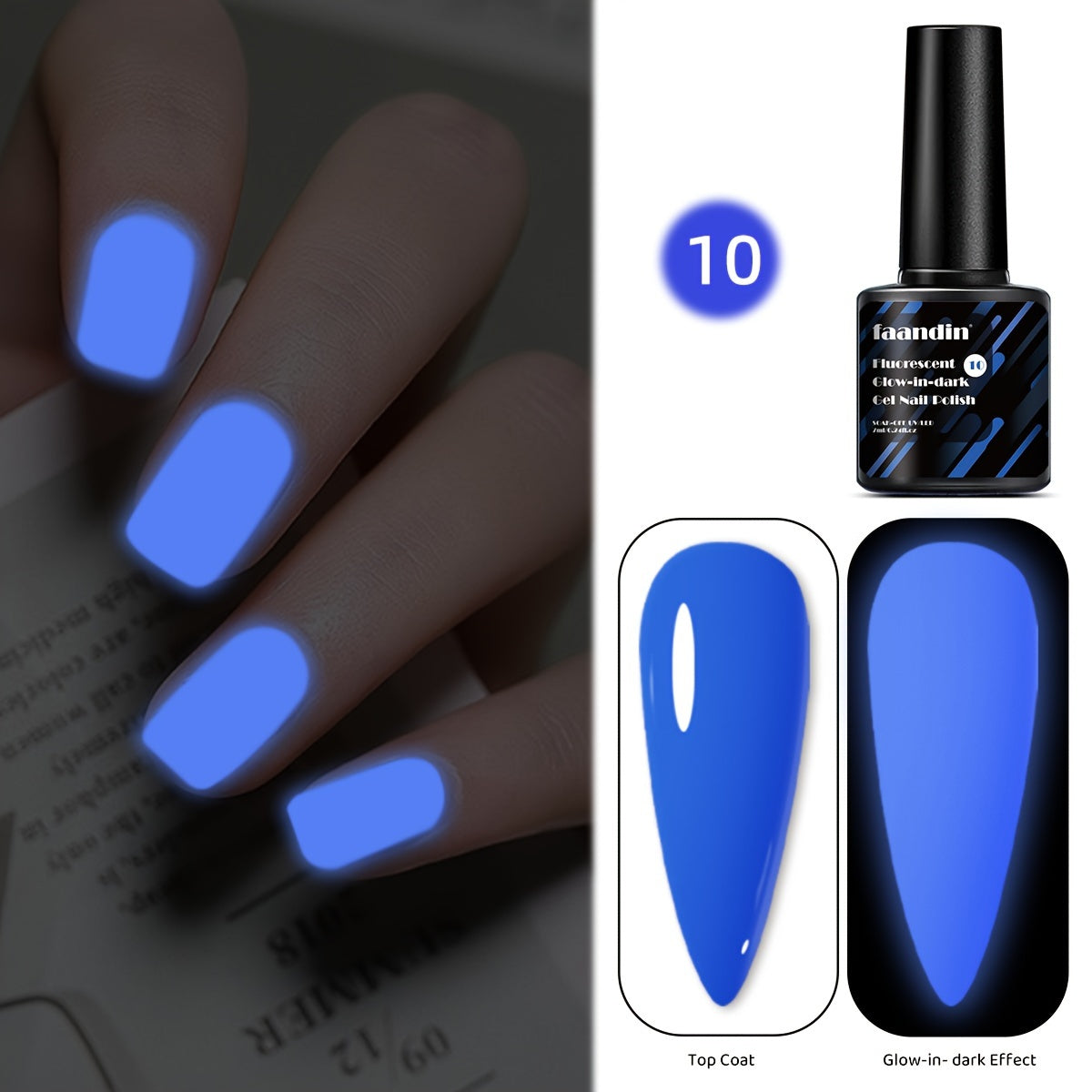 Halloween, Colorful, Glow-in-the-Dark Gel Nail Polish | DIY, Fade-Resistant, Easy-to-Apply, Removable, Fluorescent, Essential for Parties, Nightclubs, Halloween, Fall