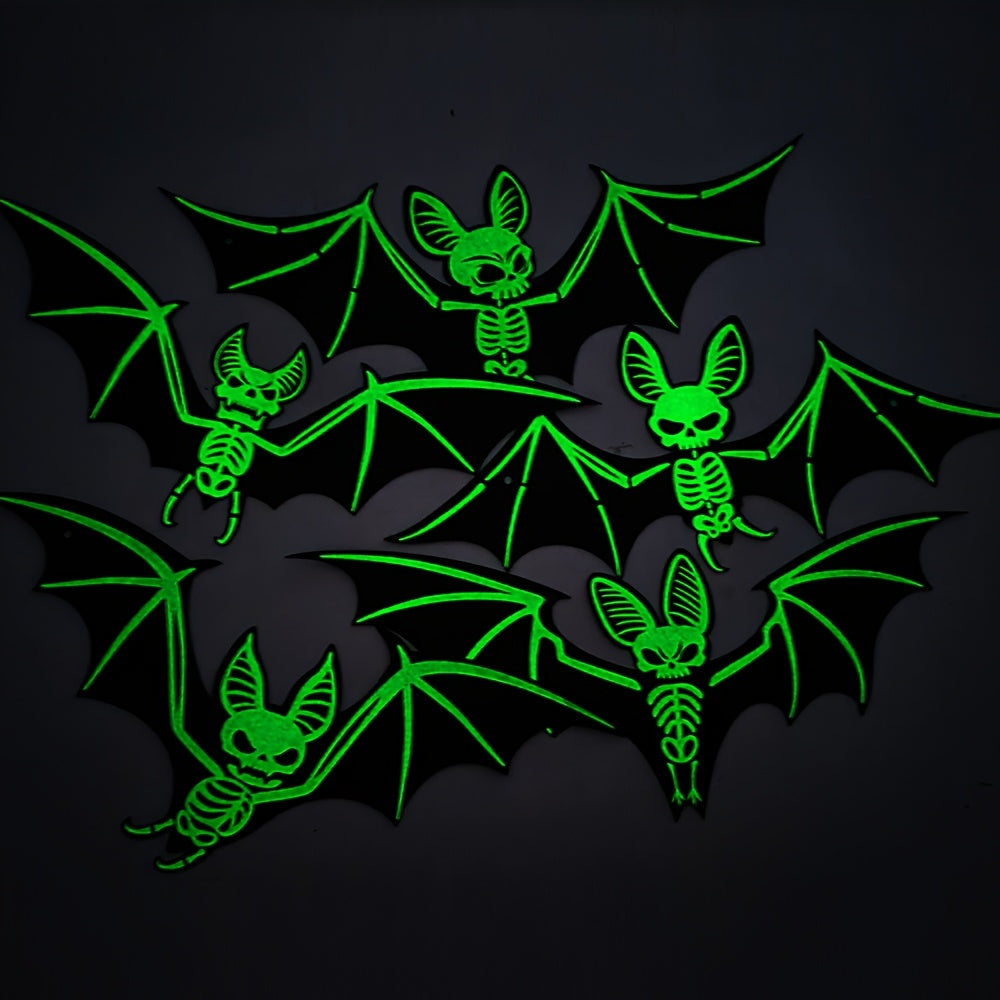 10pcs Halloween Glow-in-the-Dark Bats - Spooky Ornaments for Home Party Festival Halloween Haunted House Parties, Spooky Atmosphere, and Festive Outdoor Hanging Decor, Halloween Decorations