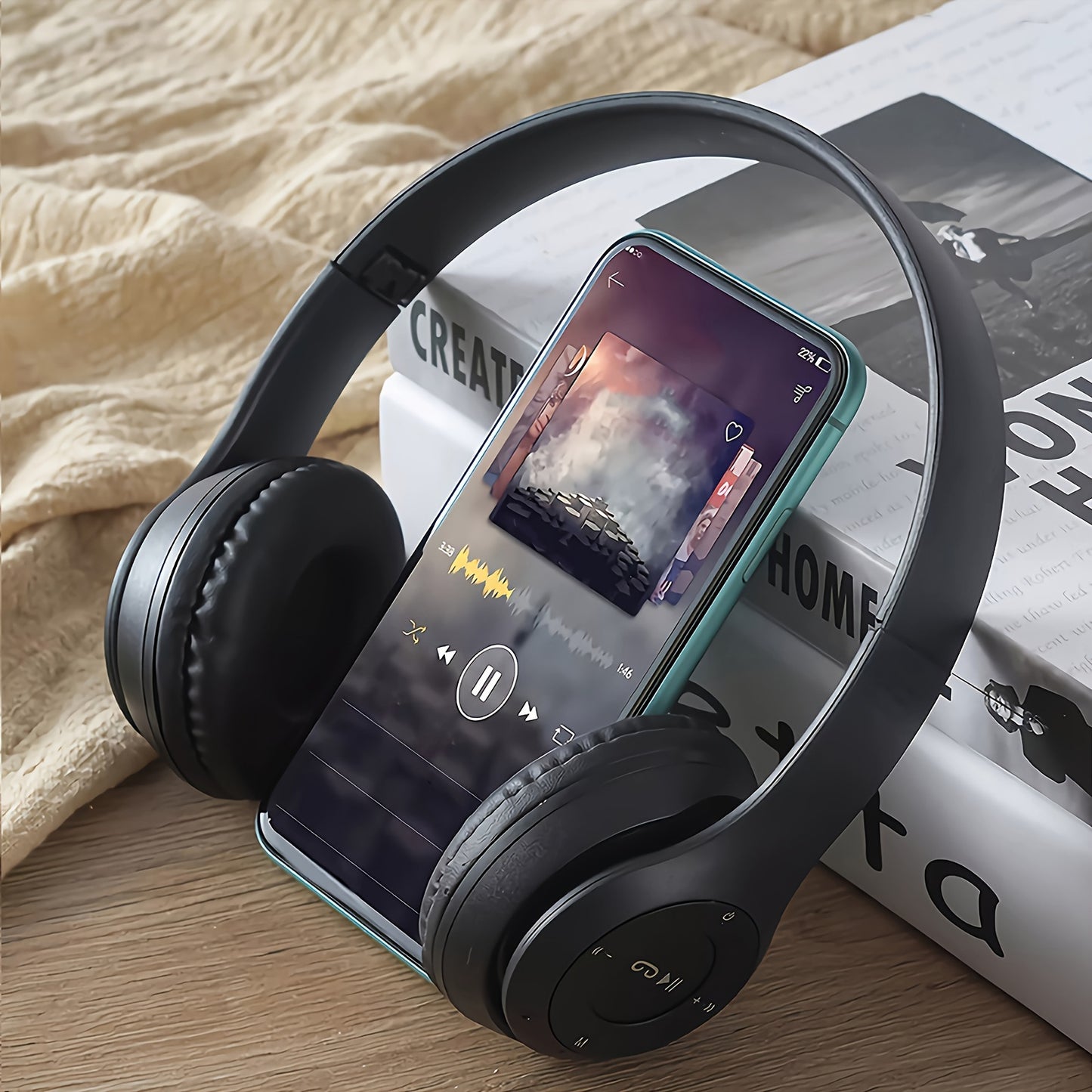 Wireless Over-Ear Headphones, 20H Playtime, Wireless 5.0, Noise Reduction, Comfortable Padded Ear Cups, Foldable Design for Travel & Home, Perfect Gift for Youngsters, Teens, Adults, Women