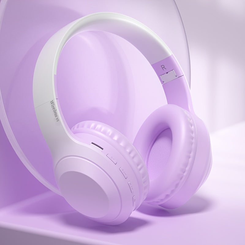 Fashion Matte Gradient Wireless Headphone, Foldable Bluetooth Headphones Over Ear, Wireless Headset for Gaming, Phones, Running & Outdoor Fitness