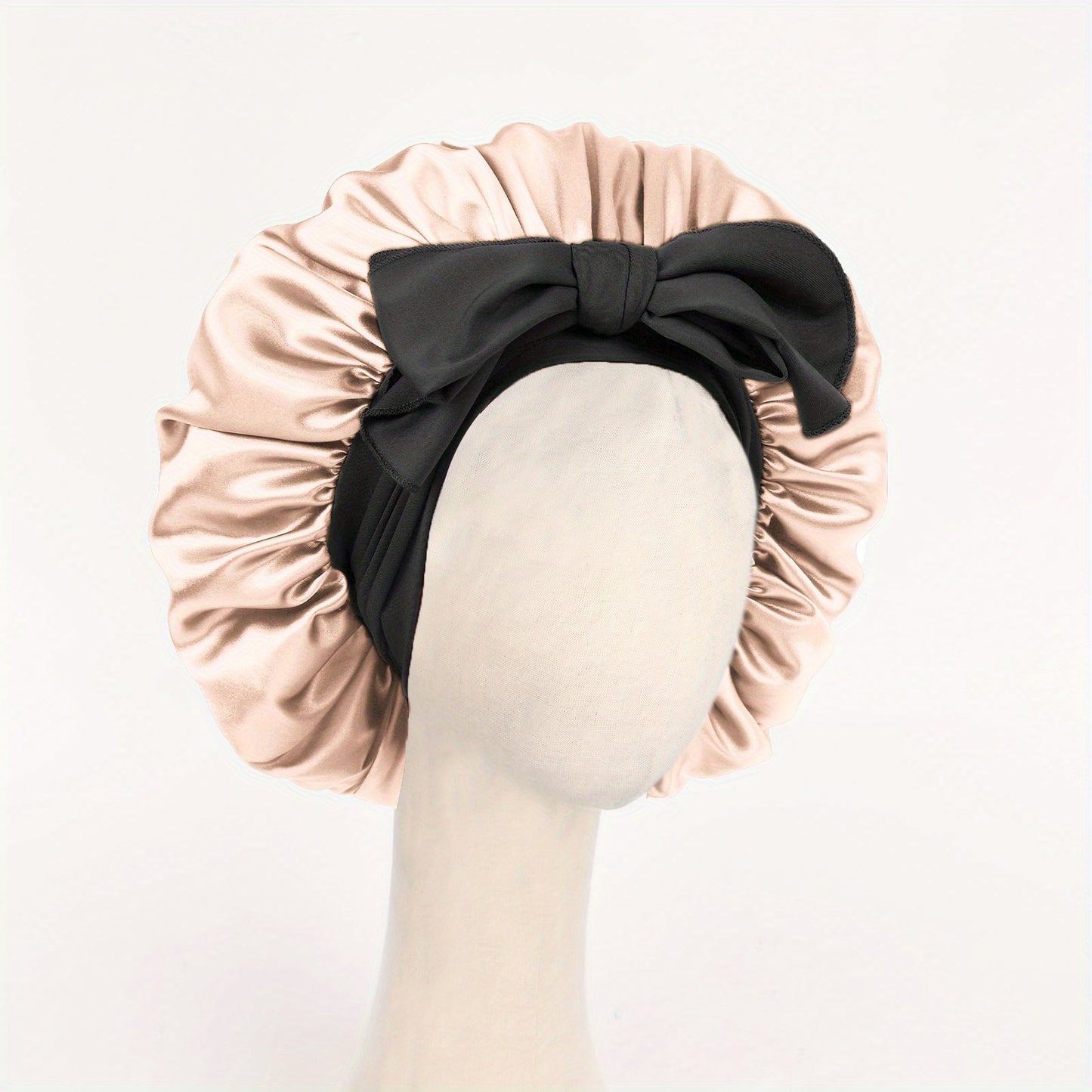 Satin Bonnet, Silk Bonnet for Sleeping, Silk Sleep Cap, Double Layer Hair Bonnet Elastic Tie Band For Women, Curly Hair, Night Cap, Heatless Styling Tool for Women Silky Haircare