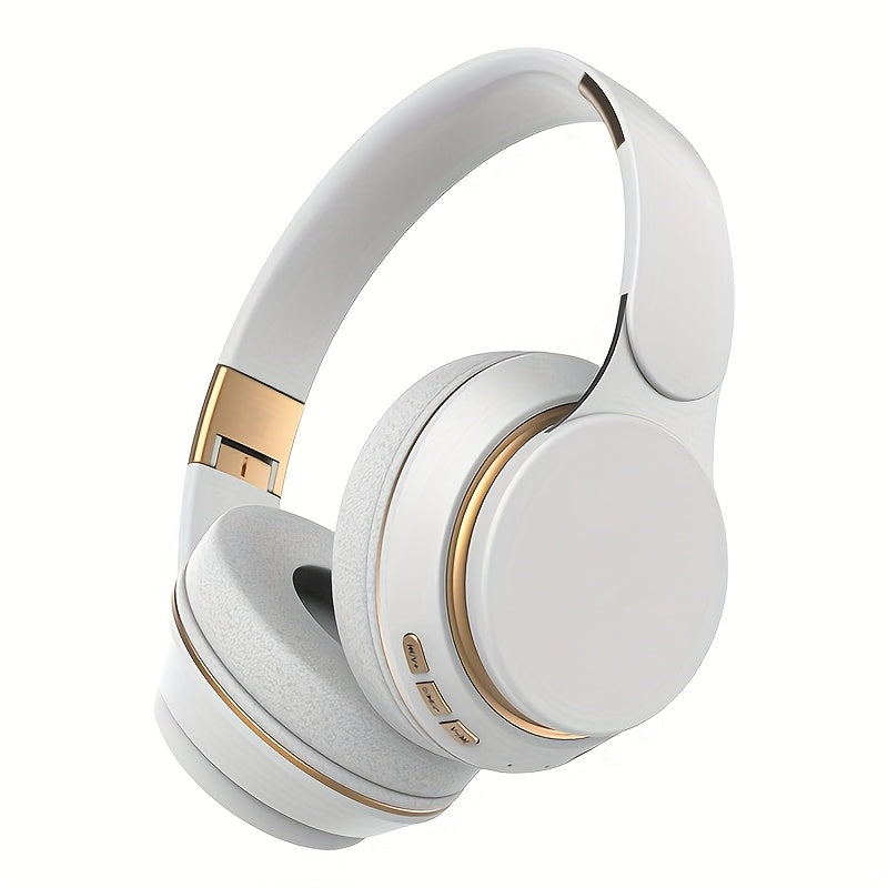 Wireless Over Ear Headphones, Portable Headphones, Foldable Headphones with Mic, FM Radio, 3.5mm AUX Cable, Soft-Earpads, Support TF Card Play for Travel Home Office Cellphone PC