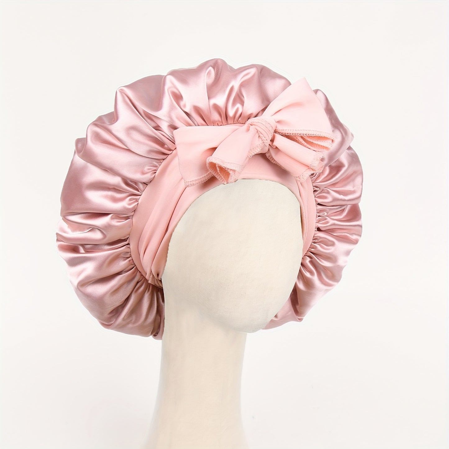 Satin Bonnet, Silk Bonnet for Sleeping, Silk Sleep Cap, Double Layer Hair Bonnet Elastic Tie Band For Women, Curly Hair, Night Cap, Heatless Styling Tool for Women Silky Haircare