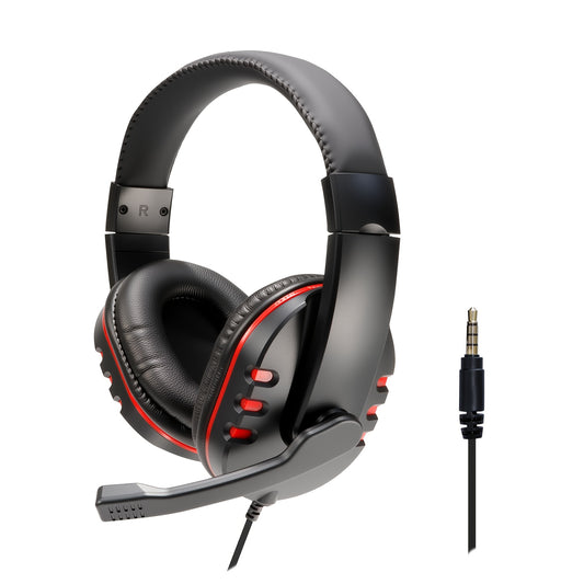 Headphones for PS4/Xbox One/PC - Wired Gaming Headset with Retractable Cable, Noise Isolation, 3.5mm Jack, Volume Control, USB-Powered, Durable Plastic Design for Immersive Audio Experience, Gaming Headphones