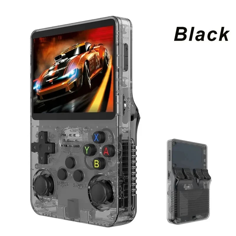 R36S Retro Video Handheld Game Console Linux System 3.5 in IPS Screen Built in 3000mAH Battery 32G+64G TF Card Preinstalled Gamess