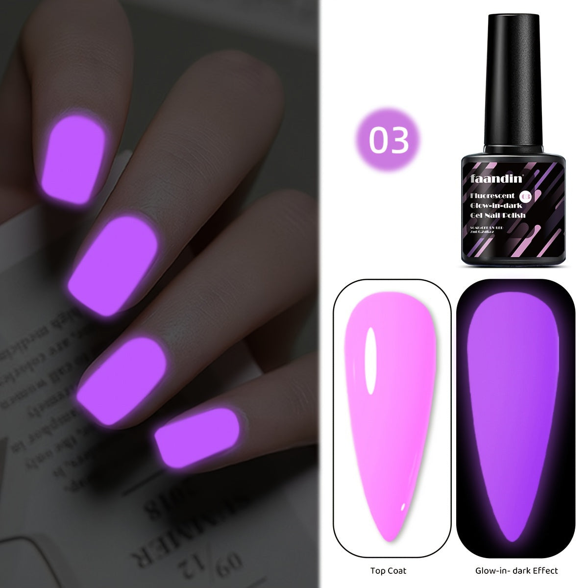 Halloween, Colorful, Glow-in-the-Dark Gel Nail Polish | DIY, Fade-Resistant, Easy-to-Apply, Removable, Fluorescent, Essential for Parties, Nightclubs, Halloween, Fall