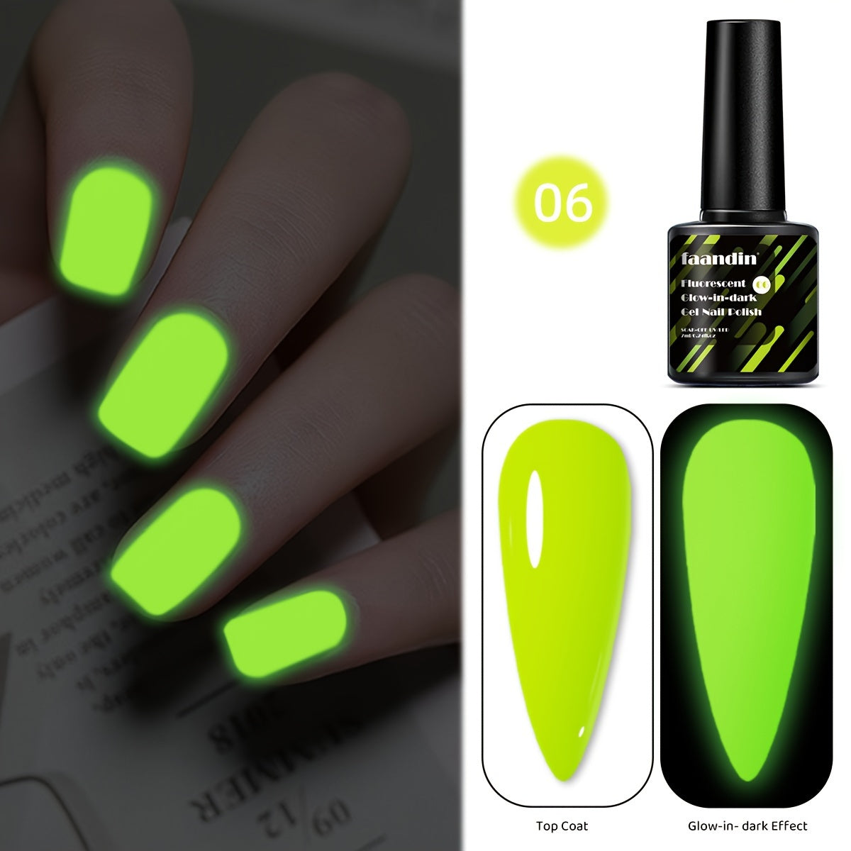 Halloween, Colorful, Glow-in-the-Dark Gel Nail Polish | DIY, Fade-Resistant, Easy-to-Apply, Removable, Fluorescent, Essential for Parties, Nightclubs, Halloween, Fall