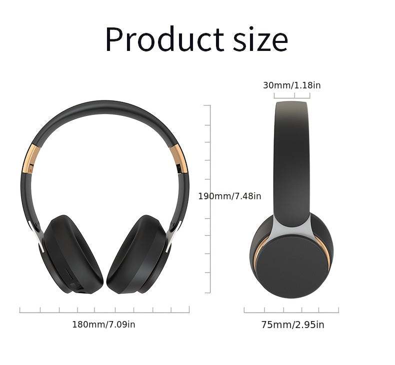 Wireless Over Ear Headphones, Portable Headphones, Foldable Headphones with Mic, FM Radio, 3.5mm AUX Cable, Soft-Earpads, Support TF Card Play for Travel Home Office Cellphone PC