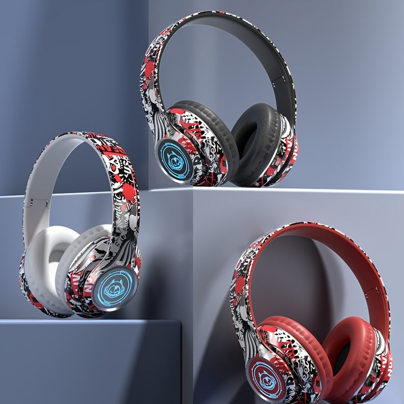 Popular wireless foldable earphones, suitable for tablets/phones/birthdays/Christmas/travel gifts. Head mounted wireless earphones and foldable earplugs