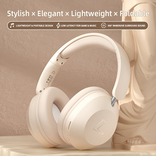 Wireless Headset | Pressure Relief Design, Bass Boost, Built-in Microphone, Telescopic and Rotatable Flat Design, Auxiliary TF Mode for Gaming and Sports Use, Office and Travel Compatible, Powerful Bass, gift for her, gift for him