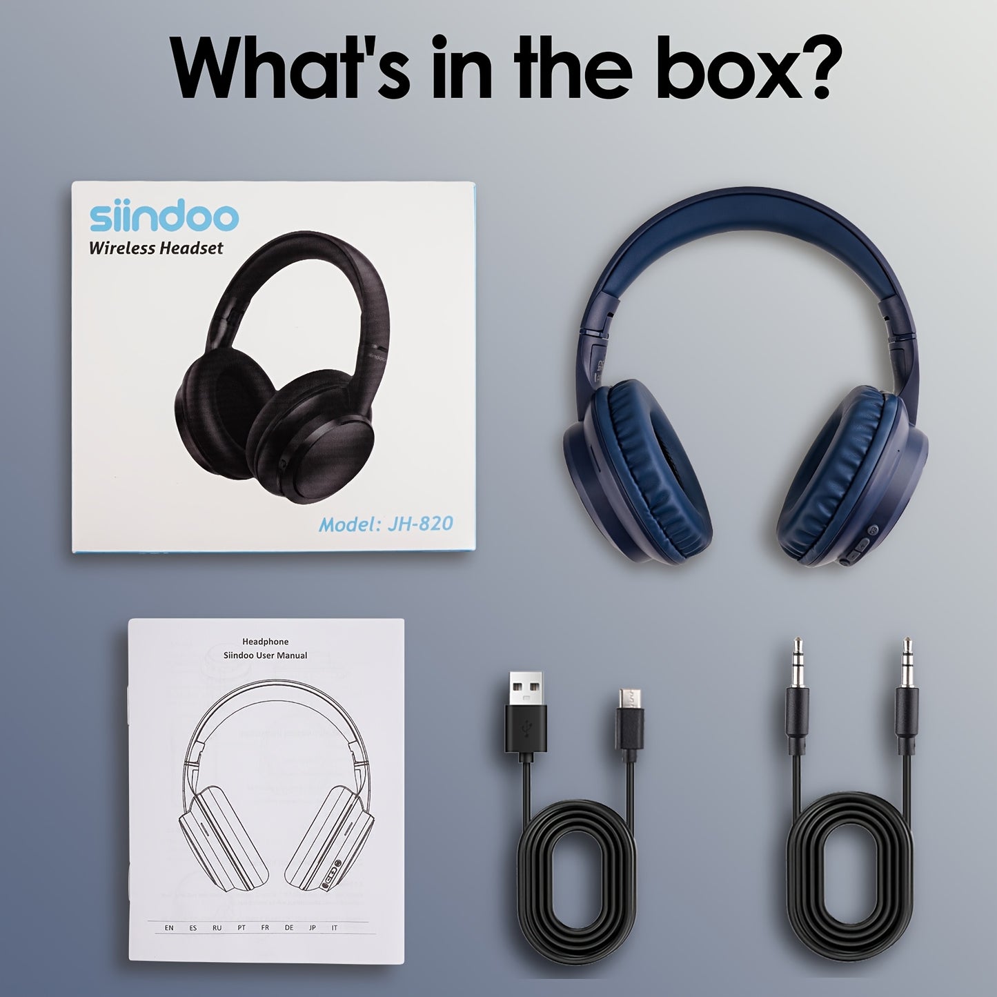 Wireless Headphone, Foldable Bluetooth Headphones Over Ear, Bluetooth Headset with Mic, Phones, Sports & Cycling