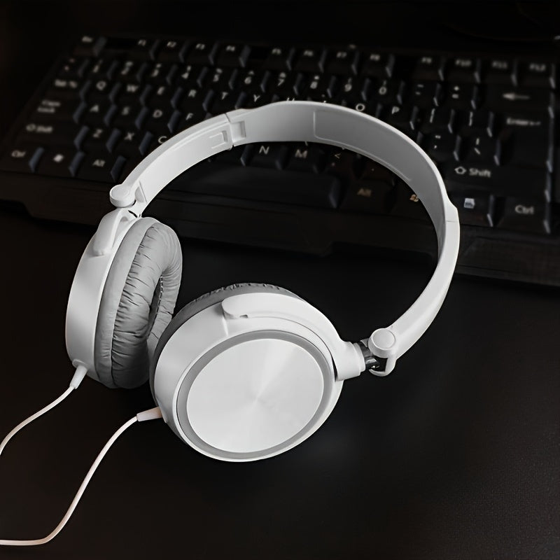 Wired Headphone, Foldable Bluetooth Headphones Over Ear, Wired Headset with microphone for Gaming, Computers, Office Productivity & Calls