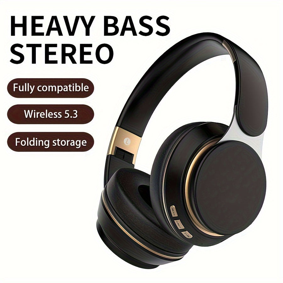 Wireless Over Ear Headphones, Portable Headphones, Foldable Headphones with Mic, FM Radio, 3.5mm AUX Cable, Soft-Earpads, Support TF Card Play for Travel Home Office Cellphone PC