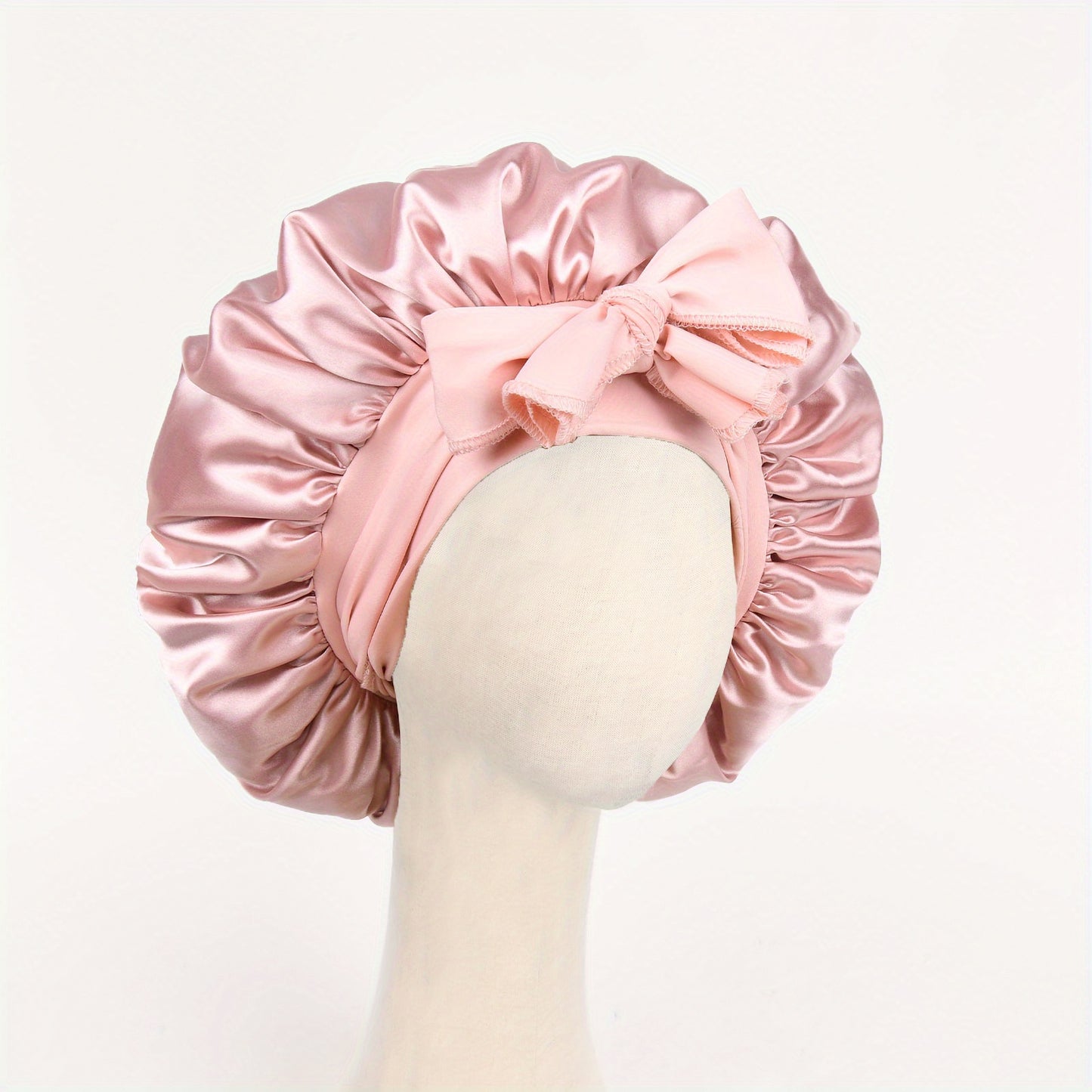 Satin Bonnet, Silk Bonnet for Sleeping, Silk Sleep Cap, Double Layer Hair Bonnet Elastic Tie Band For Women, Curly Hair, Night Cap, Heatless Styling Tool for Women Silky Haircare