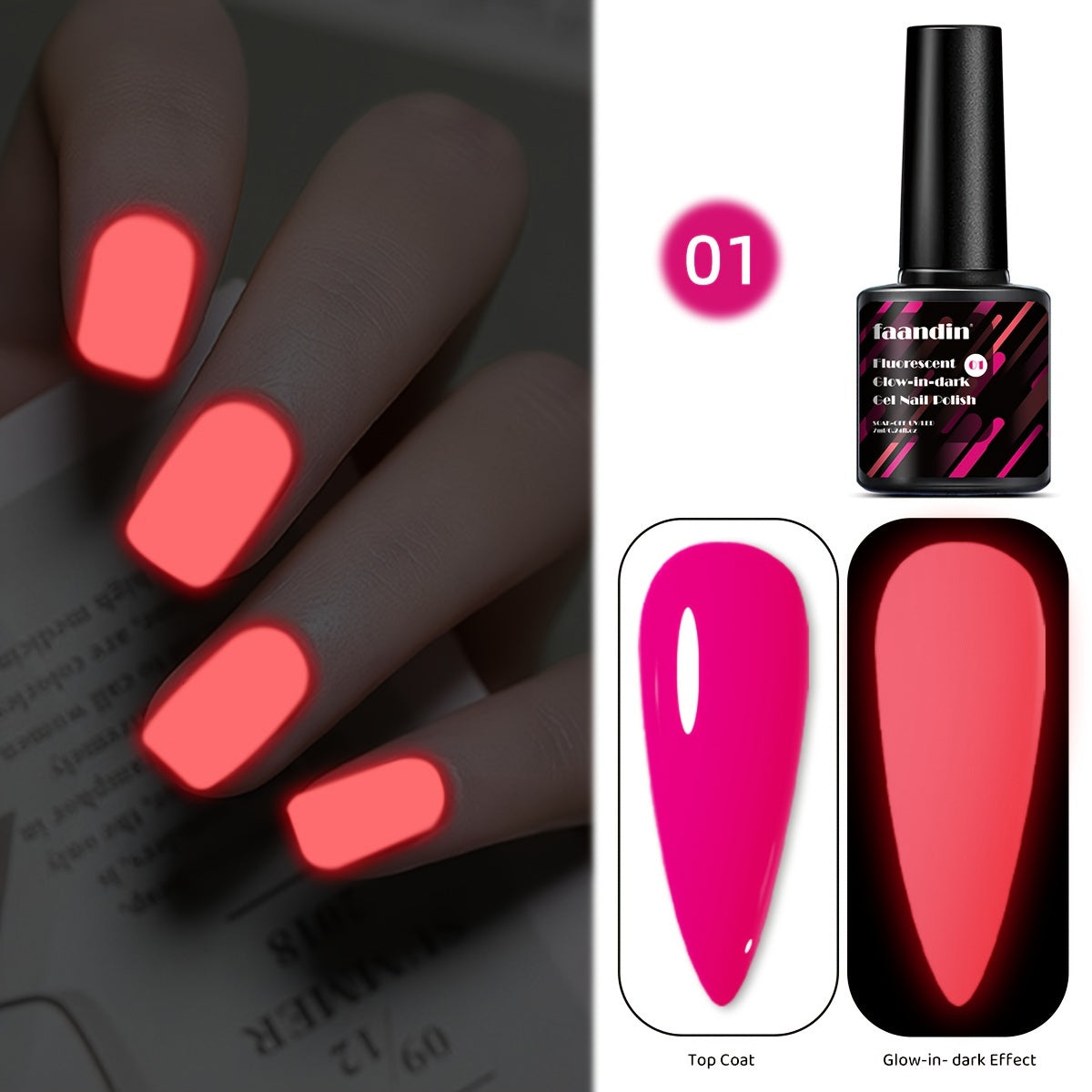 Halloween, Colorful, Glow-in-the-Dark Gel Nail Polish | DIY, Fade-Resistant, Easy-to-Apply, Removable, Fluorescent, Essential for Parties, Nightclubs, Halloween, Fall