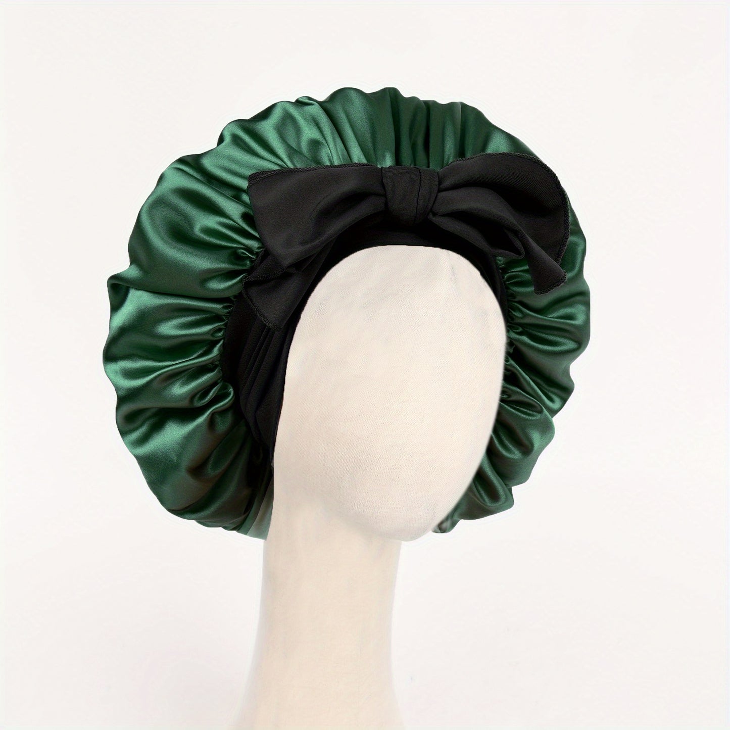 Satin Bonnet, Silk Bonnet for Sleeping, Silk Sleep Cap, Double Layer Hair Bonnet Elastic Tie Band For Women, Curly Hair, Night Cap, Heatless Styling Tool for Women Silky Haircare